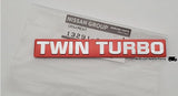 EMBLEMA MOTOR TUBERIA INTERCOOLER  " TWIN - TURBO  " NISSAN SKYLINE GT-R R32 R33 R34 ORIGINAL NISSAN