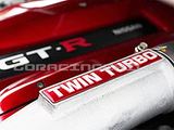 EMBLEMA MOTOR TUBERIA INTERCOOLER  " TWIN - TURBO  " NISSAN SKYLINE GT-R R32 R33 R34 ORIGINAL NISSAN
