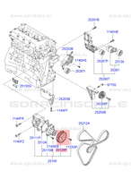 Polea de Bomba de Agua Sola  HYUNDAI GENESIS 2.0 TURBO G4KF