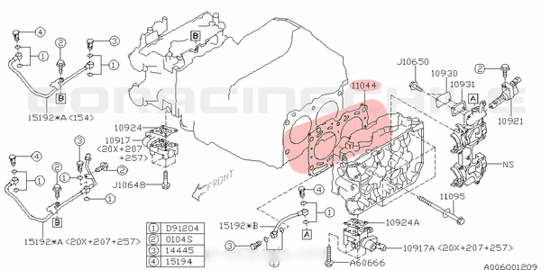 Empaquetadura de Culata Subaru Impreza Legacy 2.5 EJ251 EJ253 SOHC DOHC KP Japonesa original